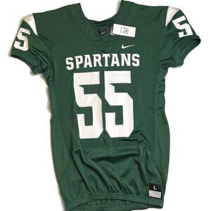 Nike Michigan State Football Jersey Men Large Spartans NWT MSU #55 Pro Cut Green